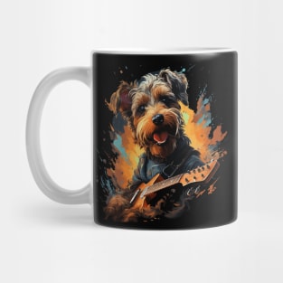 Airedale Terrier Playing Guitar Mug